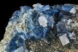 Blue Cubic Fluorite on Quartz - China #111910-2